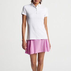 Peter Millar Women's Short Sleeve White Button Polo New With Tags